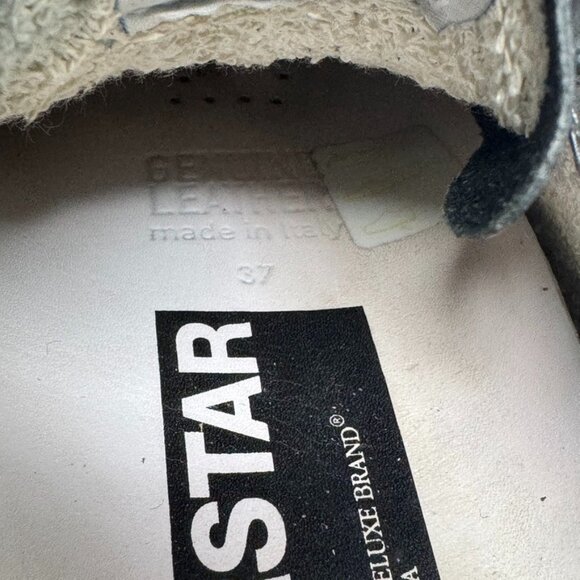 Golden Goose Superstar Sneakers Women Size 37 Silver Glitter Black Star Leather - Picture 13 of 15